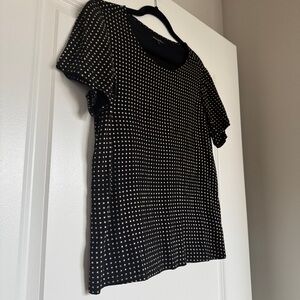 MADEWELL Broadway & Broome Women’s Golden Grid Top Black Metallic Gold Squares L